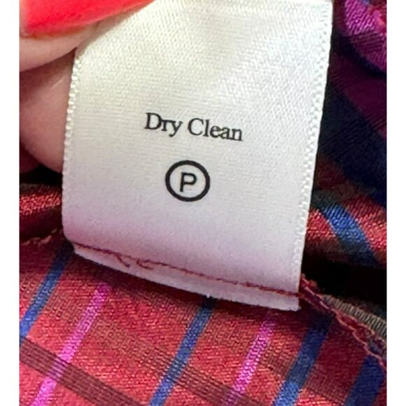 Coldwater Creek Womens Striped Silk Blend Jacket L Red Purple Blue Long Sleeve - Picture 5 of 10